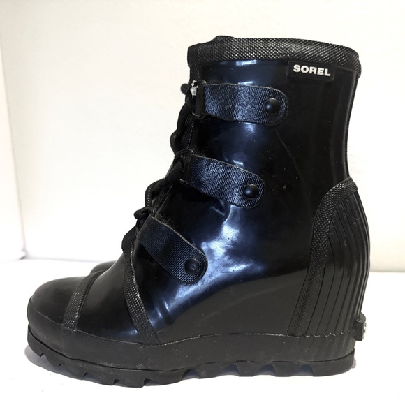 Sorel Women’s Joan Rain Wedge Ankle Boots size 8.5 - Picture 4 of 6